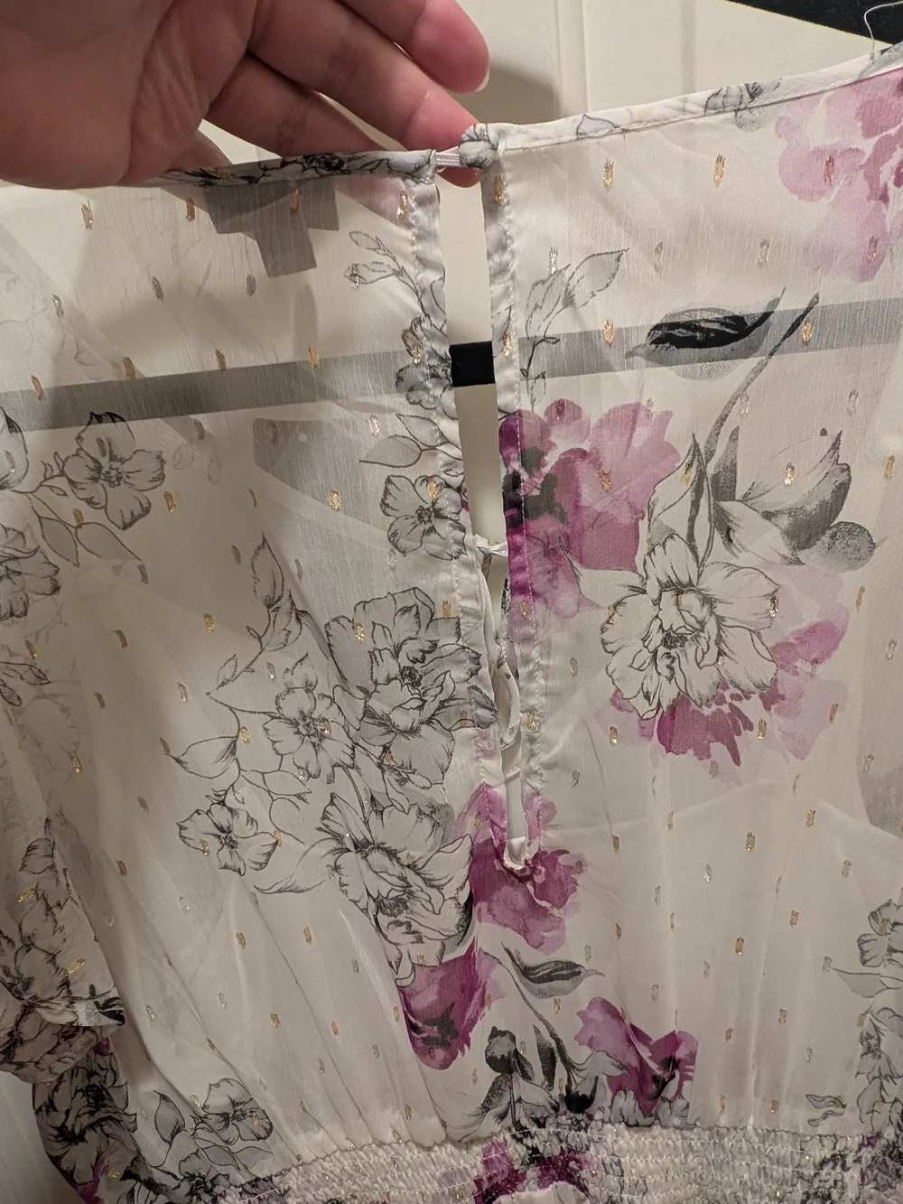 Torrid Sz 2 Floral Chiffon Maxi Dress - White with Pink And Black Flowers